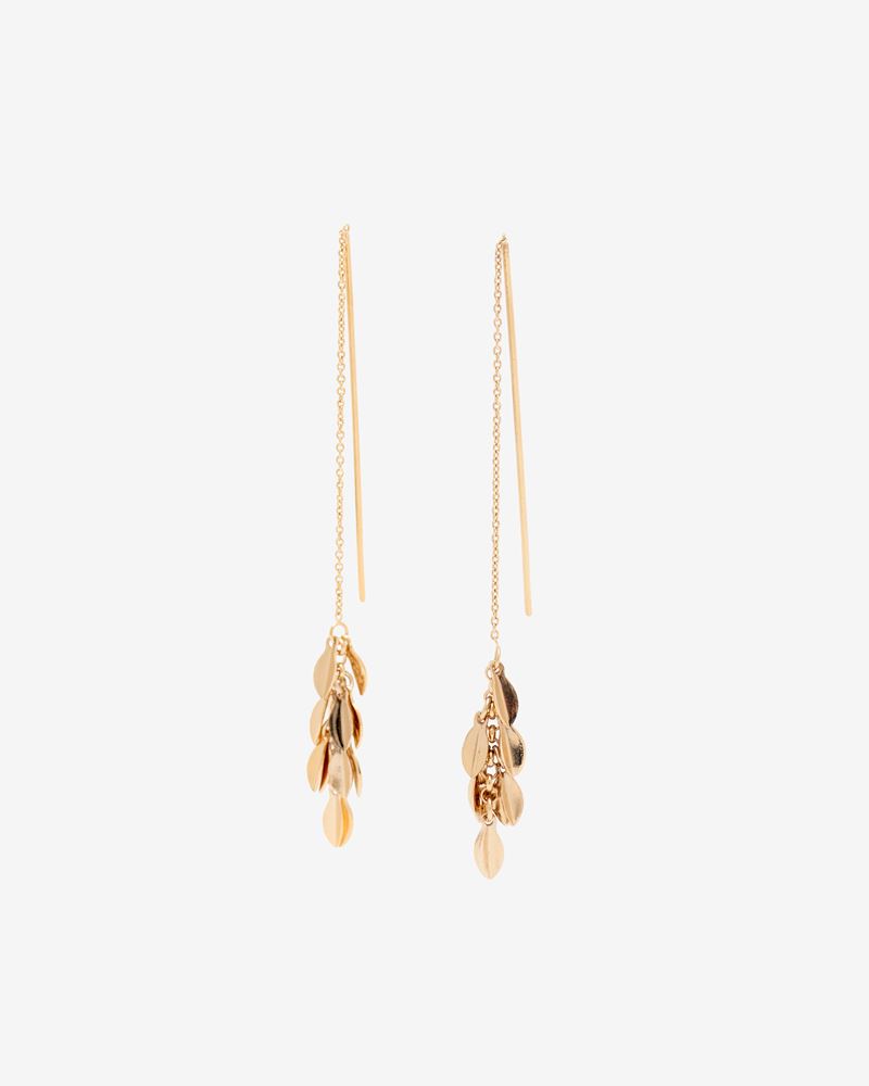 METAL SHINY LEAF EARRINGS